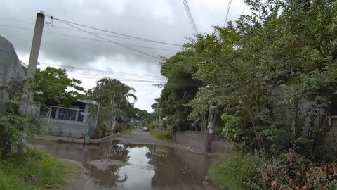 Flooded Street on San Jose Street in San Antonio, Zambales, Philippines