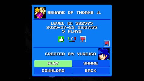 Mega Man Maker Level Highlight: "Beware of Thorns JL" by Yure160