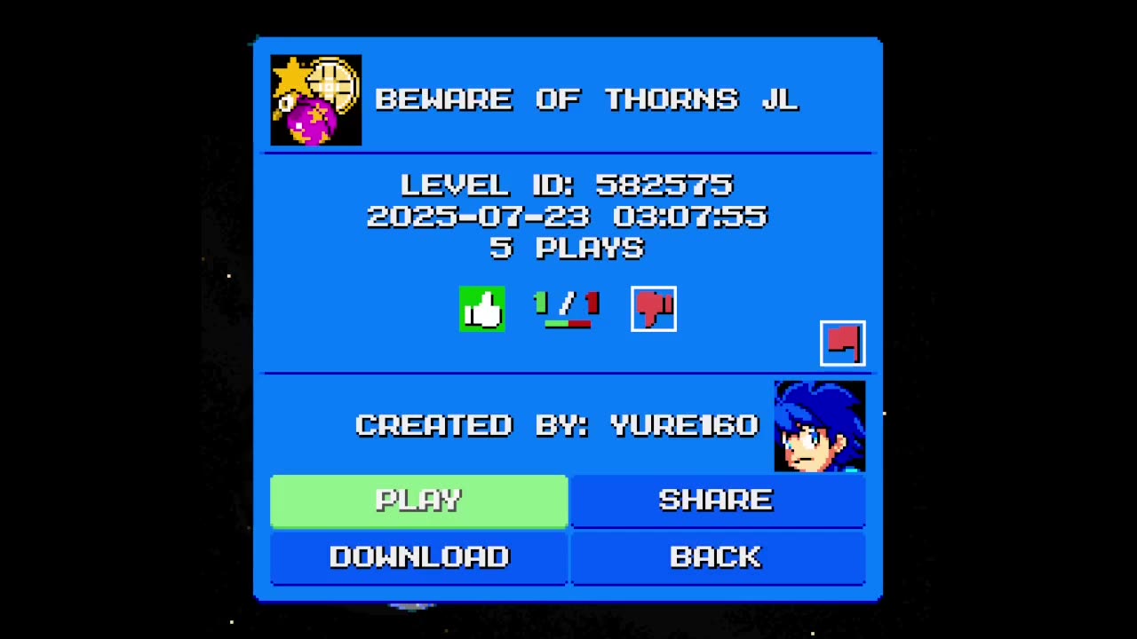 Mega Man Maker Level Highlight: "Beware of Thorns JL" by Yure160