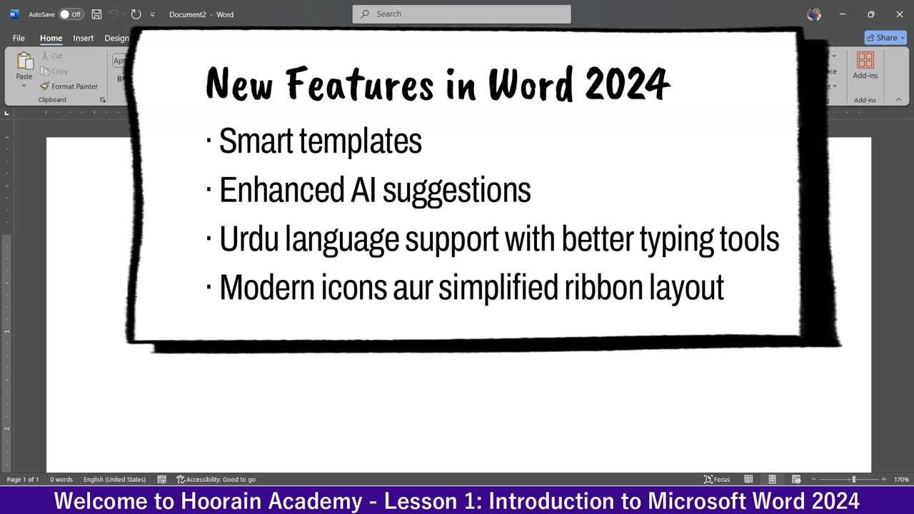 Lesson 1 - Introduction to Microsoft Word 2024