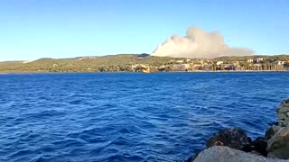 Plumes of smoke rise in southern France as wildfire burns