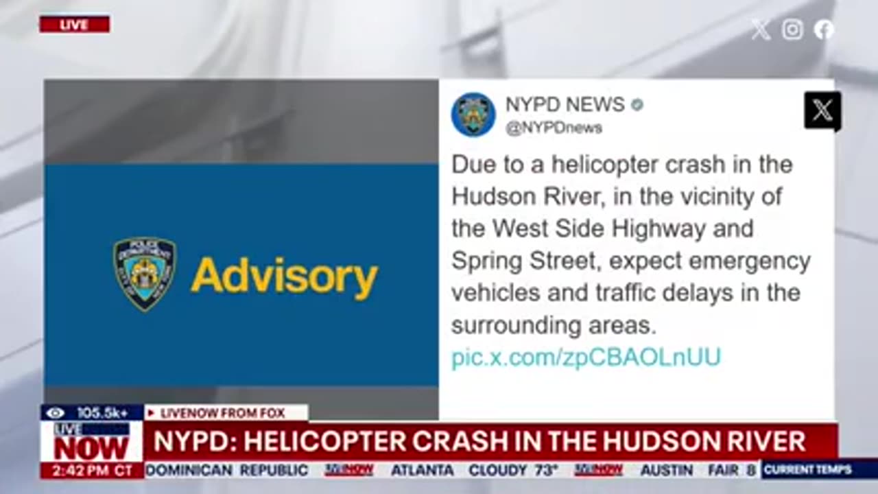 HELICOPTER CRASH 🚁 IN THE HUDSON RIVER