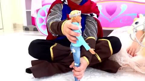 Diana and Roma play with Barbie Toys