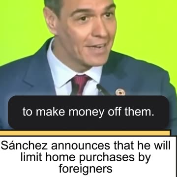 Sánchez announces that he will limit home purchases by foreigners