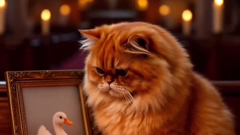 chef cat with drunk Duck