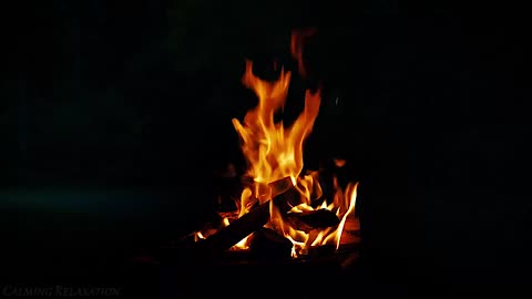 Instant sleep with campfire and stream sounds | Night environmental sounds for sleep and relaxation