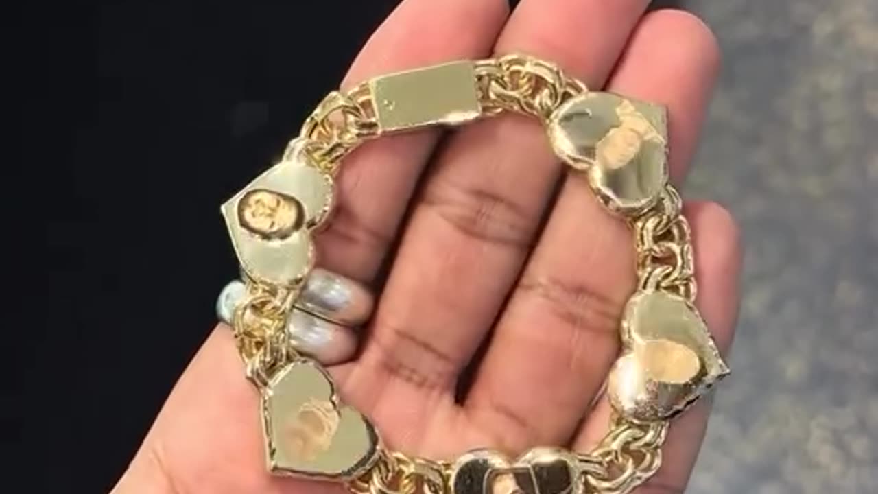 Real 10K Gold Custom Chino Link Bracelet