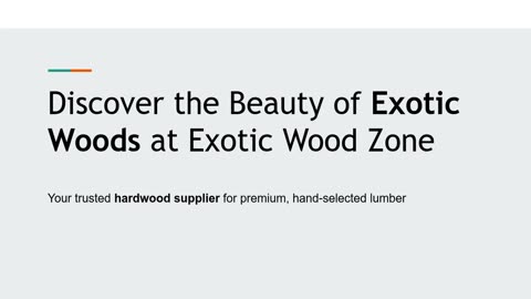Explore premium exotic and domestic hardwoods at Exotic Wood Zone