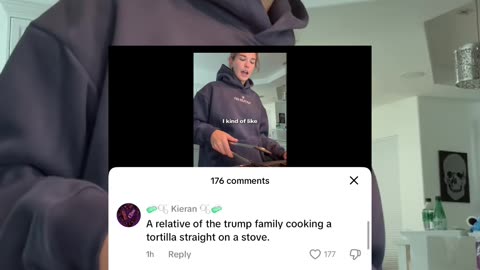 Kai Trump cooks tortillas on stovetop