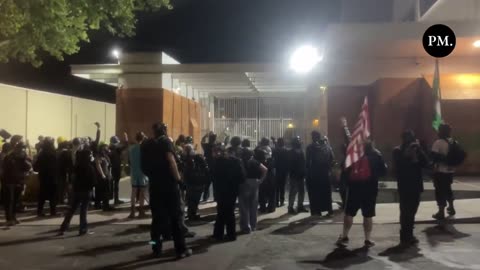 Last Night Antifa in Portland had guillotine and burned an American Flag