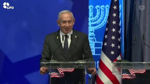 Netanyahu addresses a Democrat and Republican U.S. Congressional delegation