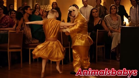 Parejita de Bulldogs bailando