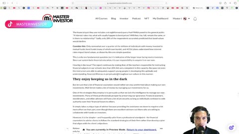 MASTER INVESTOR: What Is Modern Financial Education? Wealthy Context vs Poor Context #wealth #live