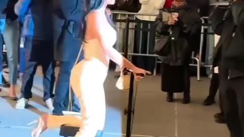 Kim Kardashian on the move on a scooter #jenners #kimkardashian