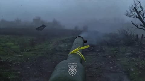 Ukrainian Leopard A2 Tank Firing On Russian Positions Outside Pokrovsk