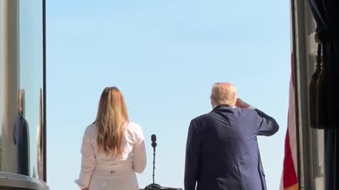 President Donald J. Trump and First Lady Melania Trump watch B2, F35 and F22 planes fly over the White House on July 4!