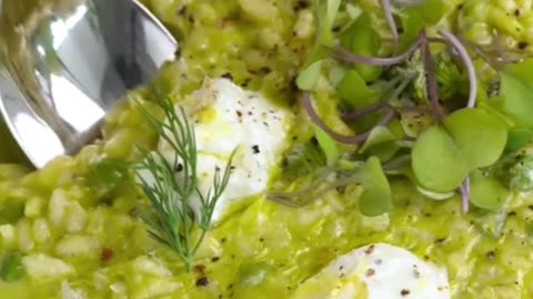 Basil, Leek & Goat Cheese Risotto Seasonal produce