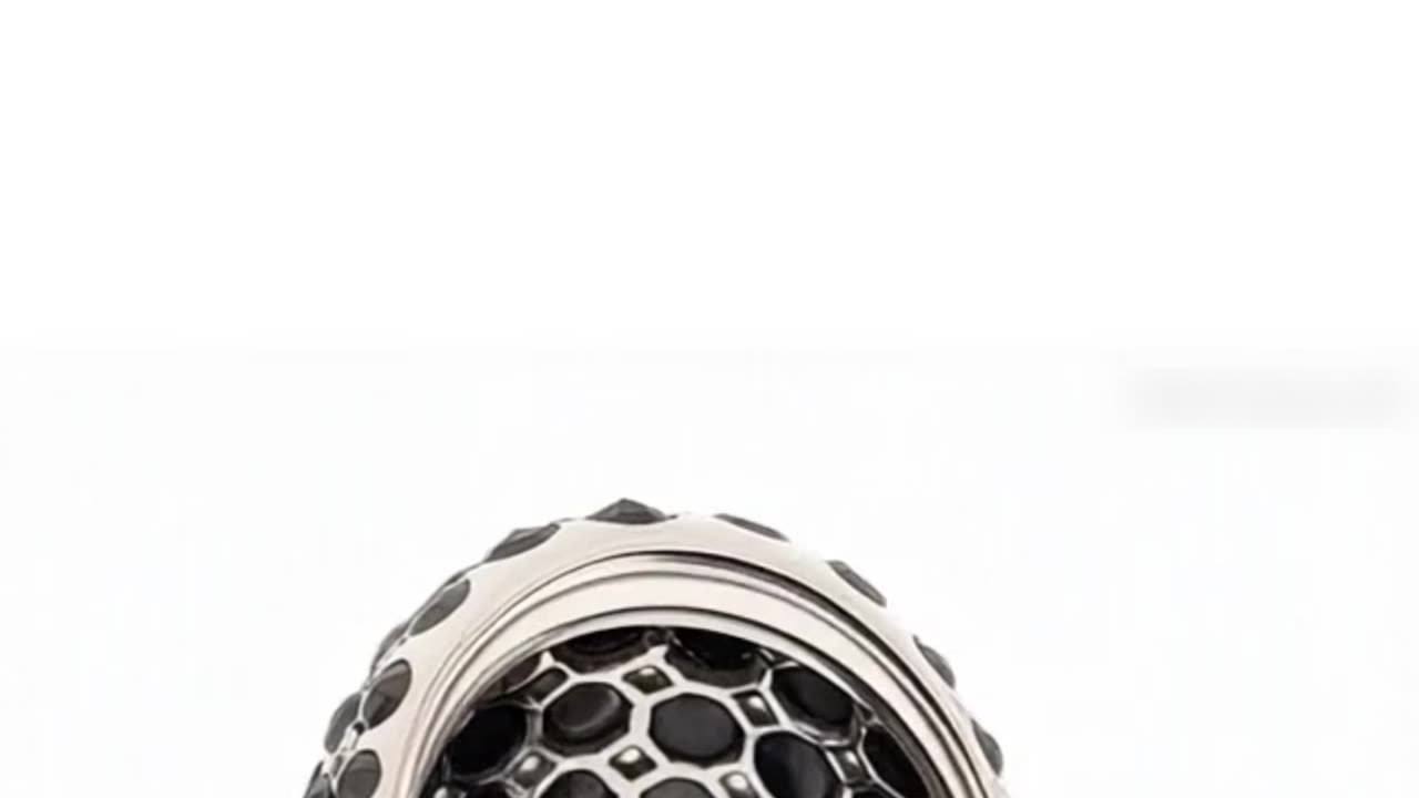 Salavetti Black & White Diamond Large Dome Ring – Sophistication in Every Sparkle