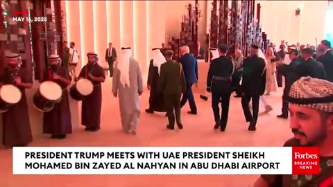 Trump Has Tea With UAE President Sheikh Mohamed bin Zayed Al Nahyan At Abu Dhabi Airport