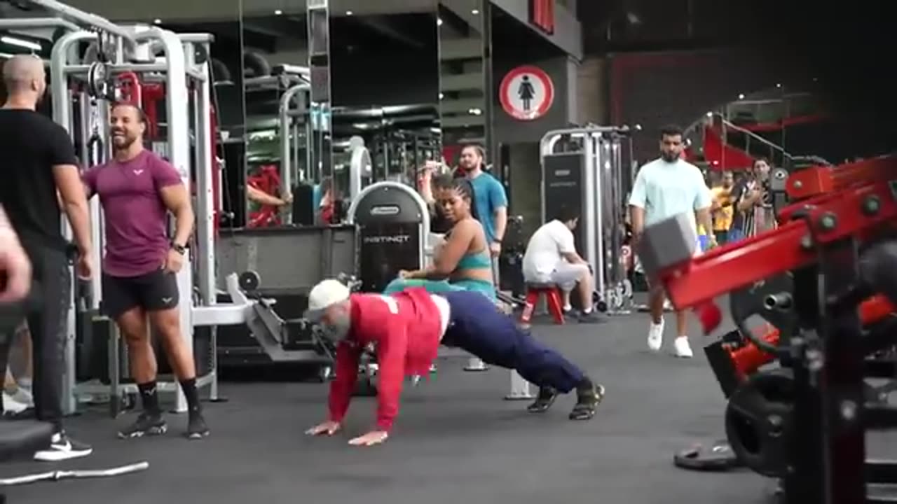 Elite Powerlifter Pretended to be OLD MAN in the gym #2 | GIRLS go NUTS
