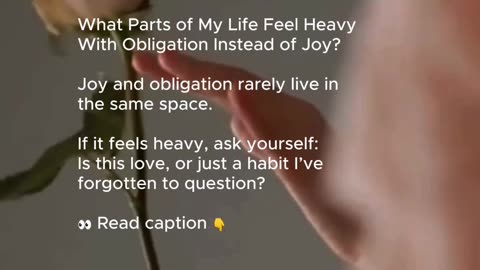 Sunday Reflections What Parts of My Life Feel Heavy With Obligation Instead of Joy #lifeadvice
