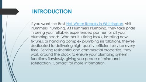 Best Hot Water Repairs in Whittington