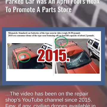 Fact Check: Viral Video Of Delivery Drone Dropping Car Battery On Parked Car Was April Fool's Hoax