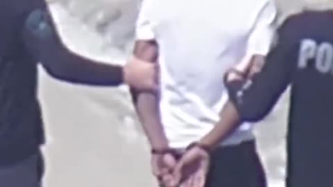 Absolutely wild scene in California a police chase ended with car theft suspects