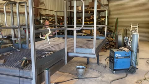 Sliding platform under construction