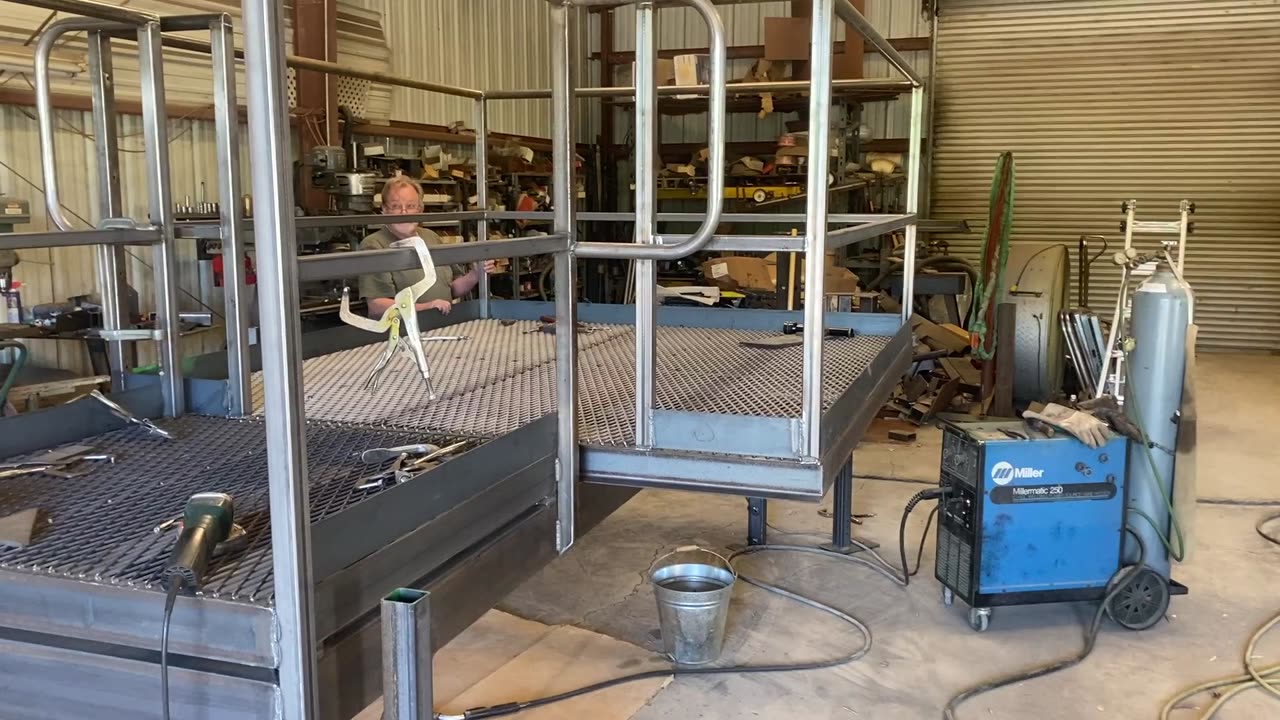 Sliding platform under construction