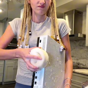 I can’t wait to see his reaction! She cleans her boyfriends PS5