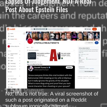 Fact Check: FAKE Matt Gaetz Post About 'Momentary Lapses Of Judgement' And Epstein Files