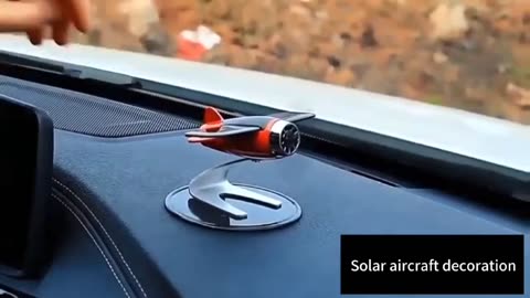 Solar-Powered Rotating Airplane Dashboard Ornament Plastic Creative check description to buy