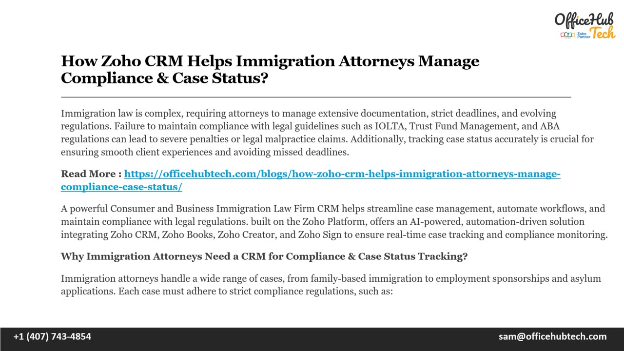 How Zoho CRM Helps Immigration Attorneys Manage Compliance & Case Status.mp4