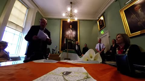 Turning of the Harp, the Sovereign Seal of Ireland. Mansion House 21/01/2016