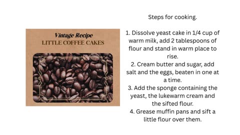 Vintage Recipe - LITTLE COFFEE CAKES