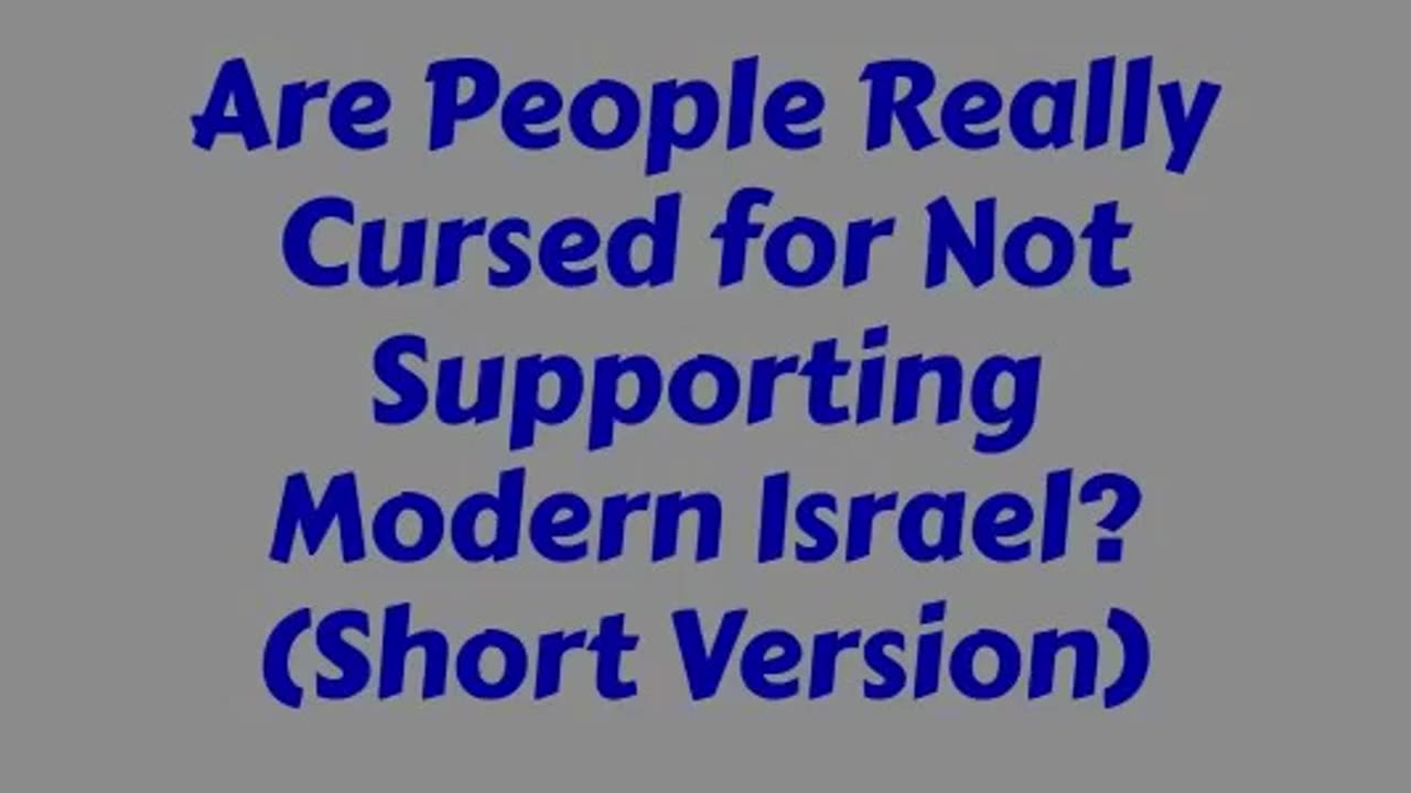 Are People Really Cursed for Not Supporting Modern Israel?