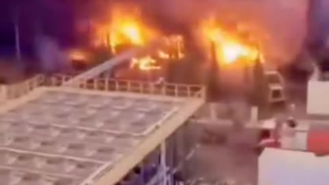 Isreali Power Plant Flames 🔥 from Iran missiles