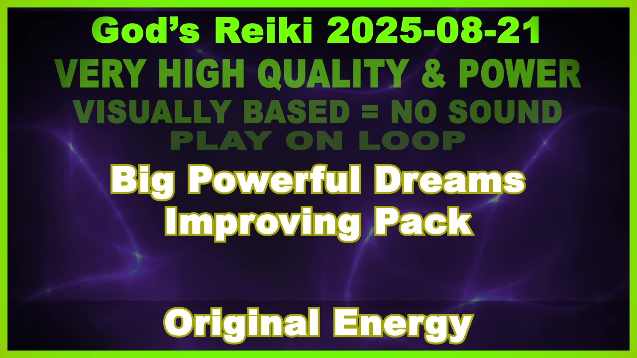 God's Reiki | Big Powerful Dreams Improving Pack - 4 Intentions