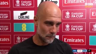 Pep Guardiola was tight-lipped when asked what he said to Dean Henderson at full-time 🗣