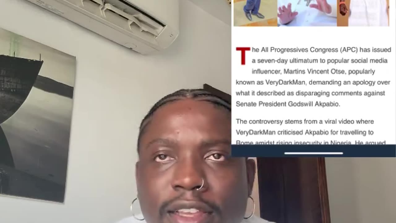 My apology as requested by APC in regards to the video I made about senate GODSWILL AKPABIO