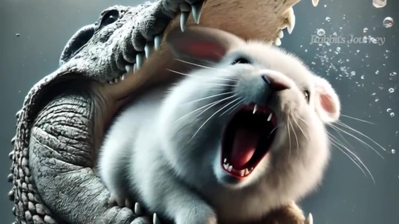 The rabbit must survive from the fierce crocodile. 🐰 #RabbitRescue #CuteAnimals #AnimalRescue