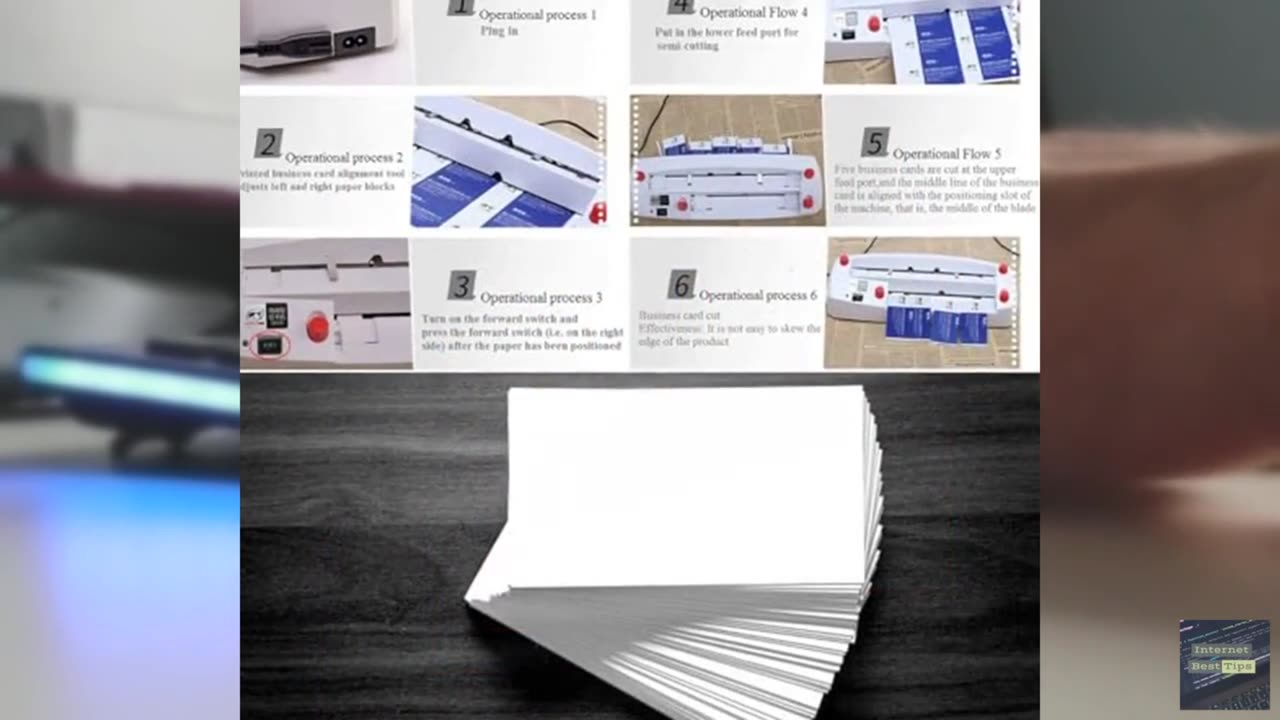 ZIJOWK Paper Cutter Electric Cutter for 3.5"x2" Card, 30pcs/min 300g Office Pape