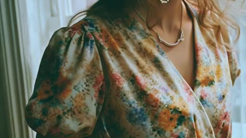 woman looks down sadly and steps