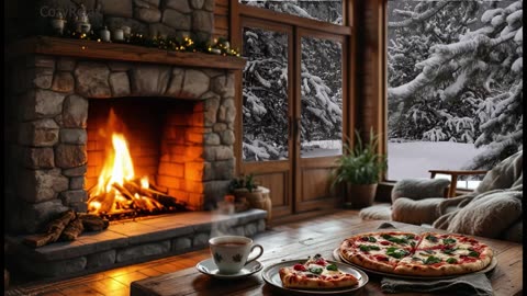 Find peace and comfort listening to the crackling fire