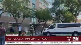 ICE agents outside Phoenix immigration court round up migrants