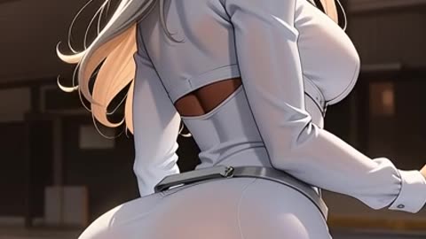 BIG BOOTY ANIME WAIFU HONEY SITTING HER CHEEKS ON A CAR RUMBLE SHORTS