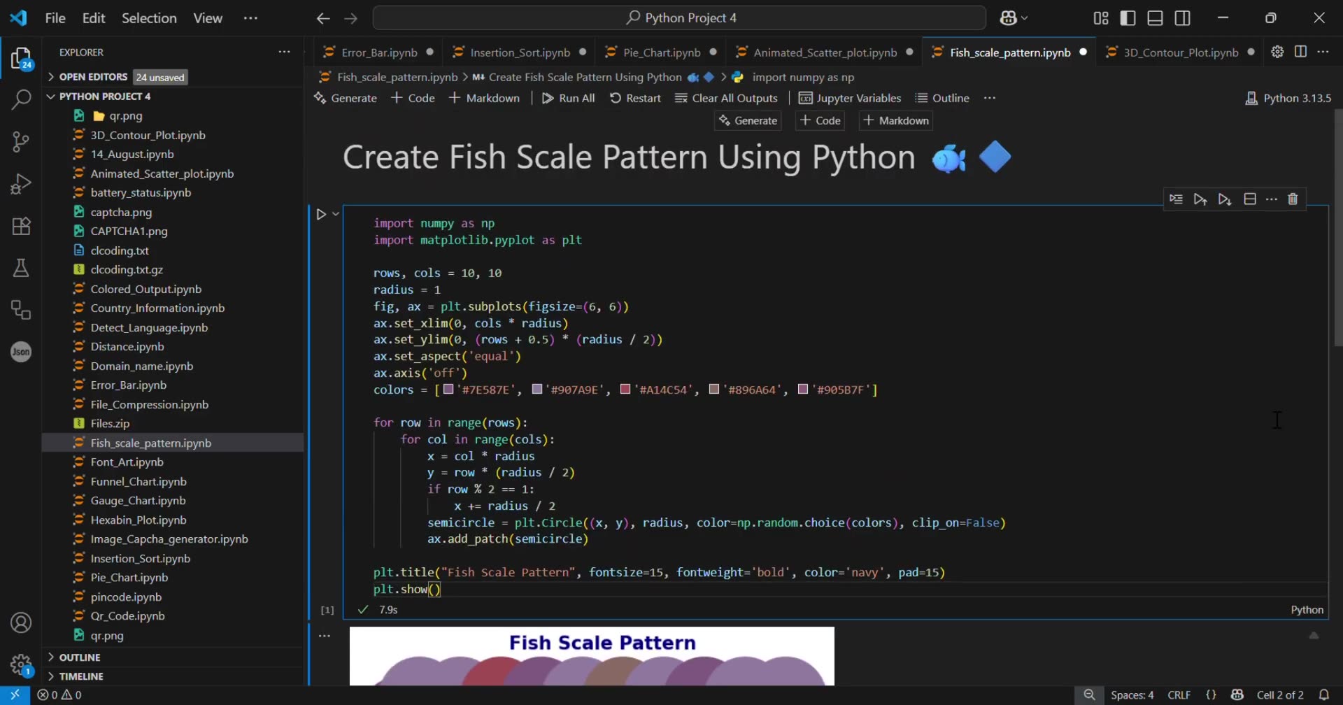 Create Beautiful Fish Scale Patterns with Python