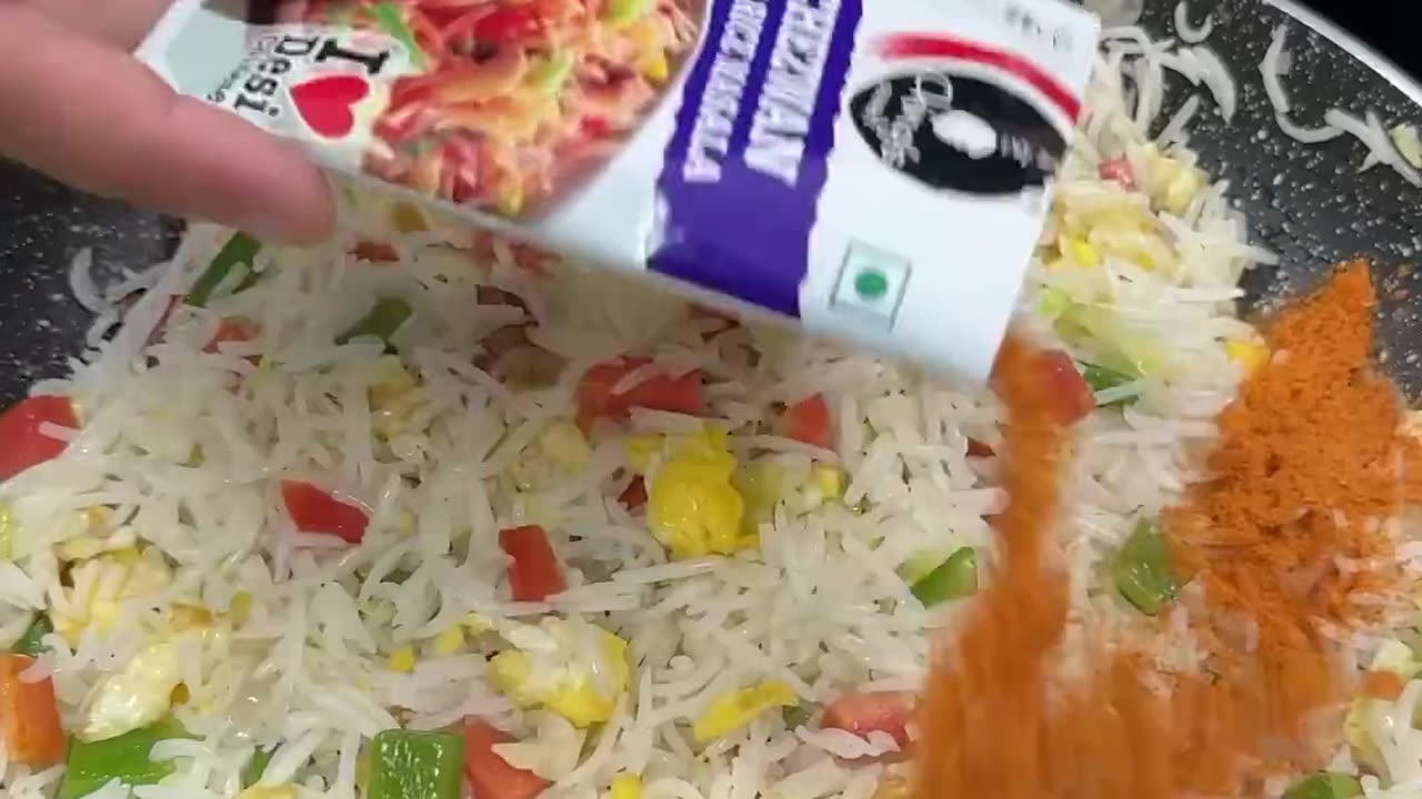 Instant Schezwan Fried Rice ASMR __ _shorts _asmr(foodieasmr)