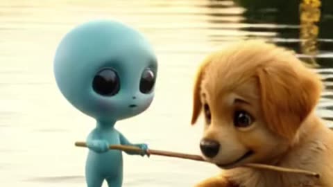 Brave Alien Saves Drowning Puppy! 🐰🐶❤️ #AnimalRescue #Heartwarming #BestFriends